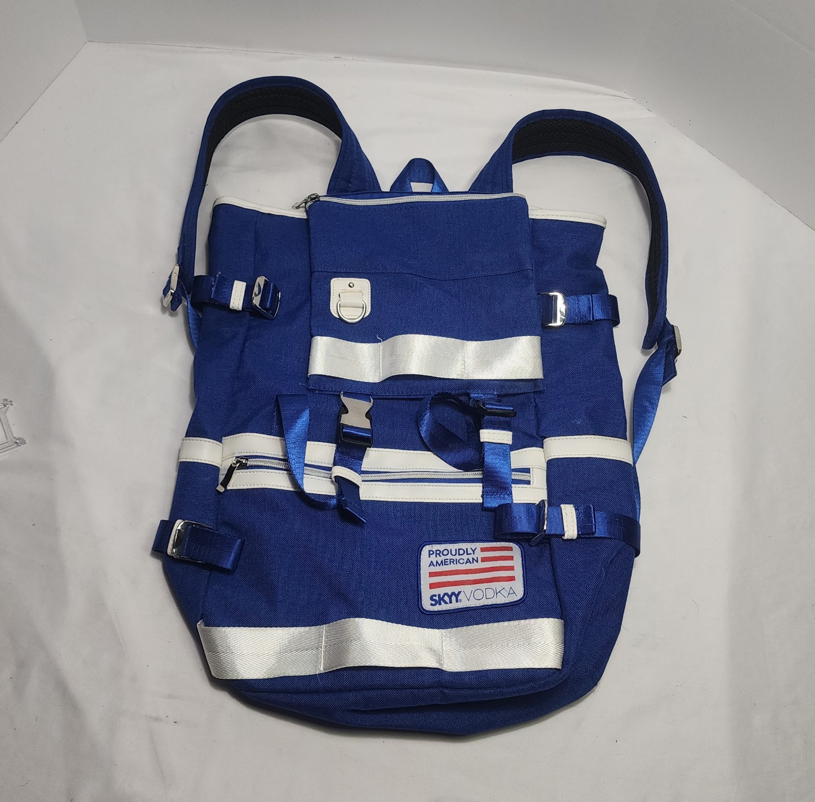 SKYY VODKA "Proudly American" Blue PROMOTIONAL BACKPACK, Canvas Tote Bag