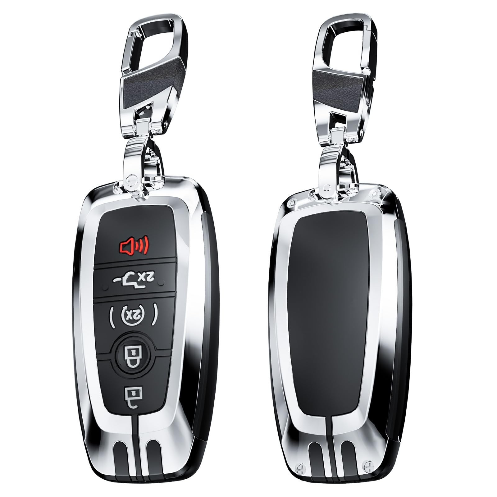 for Ford Key Fob Cover, 5-Button, Metal Key Case with Keychain, for 2018-2025...