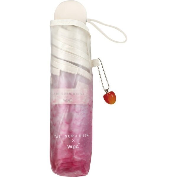 Tabi suru Kissa x Wpc. Folding Vinyl Umbrella Pink Cream Soda Design Japan New
