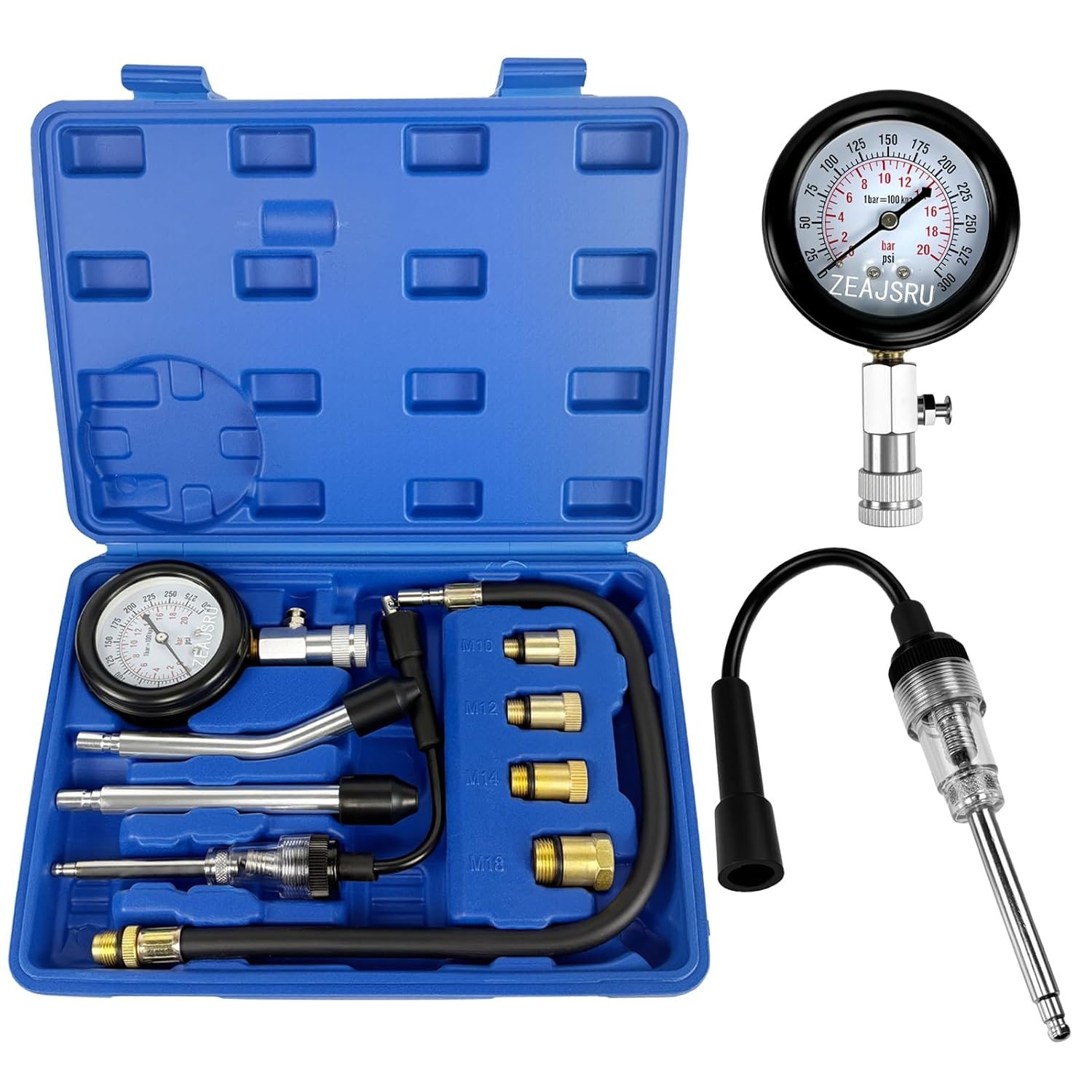 Compression Tester with Spark Plug Tester, Automotive Engine Compression Tester