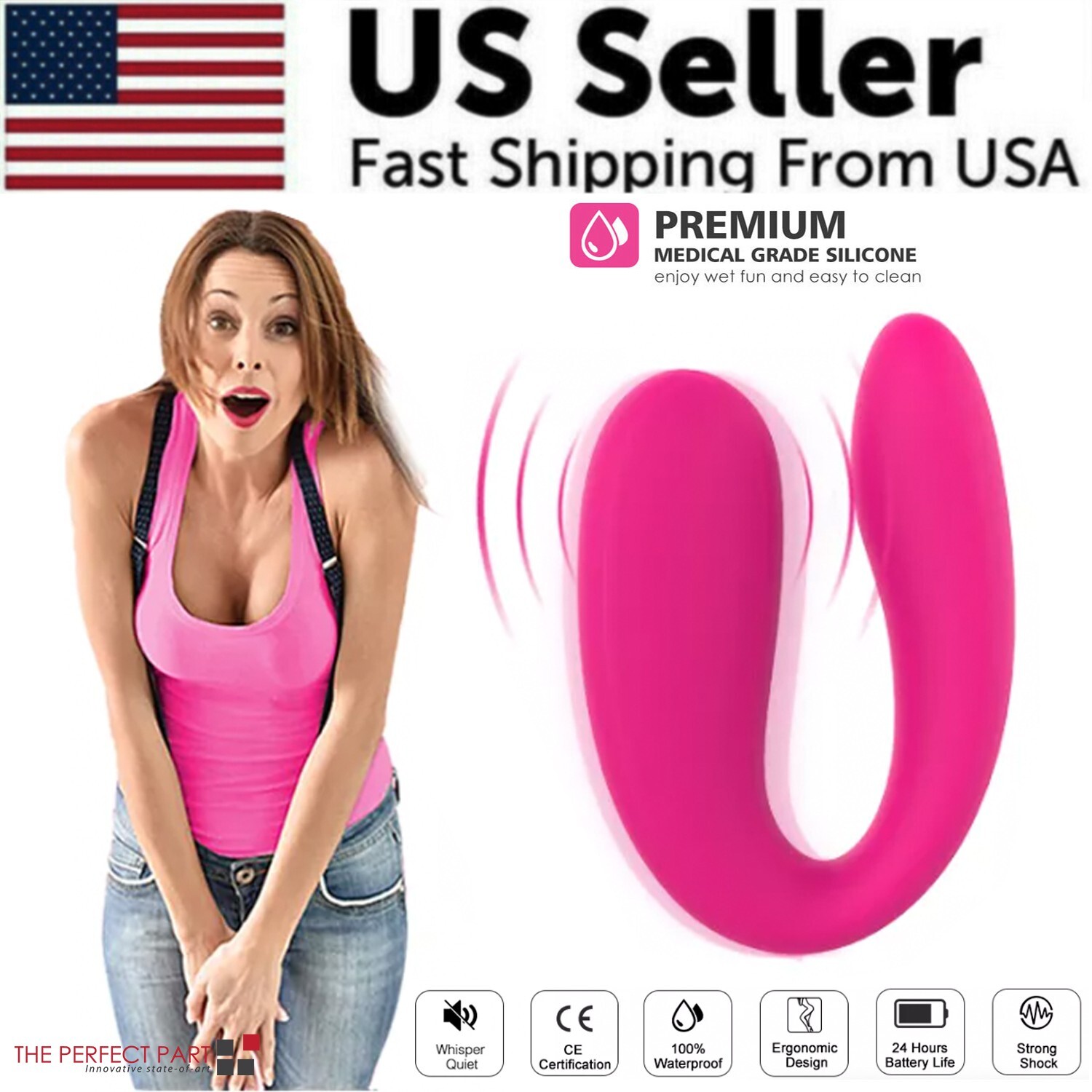 Anal Clit Vibrator G Spot Dildo Rabbit Adult Sex Toy Massager Women Couples Pink