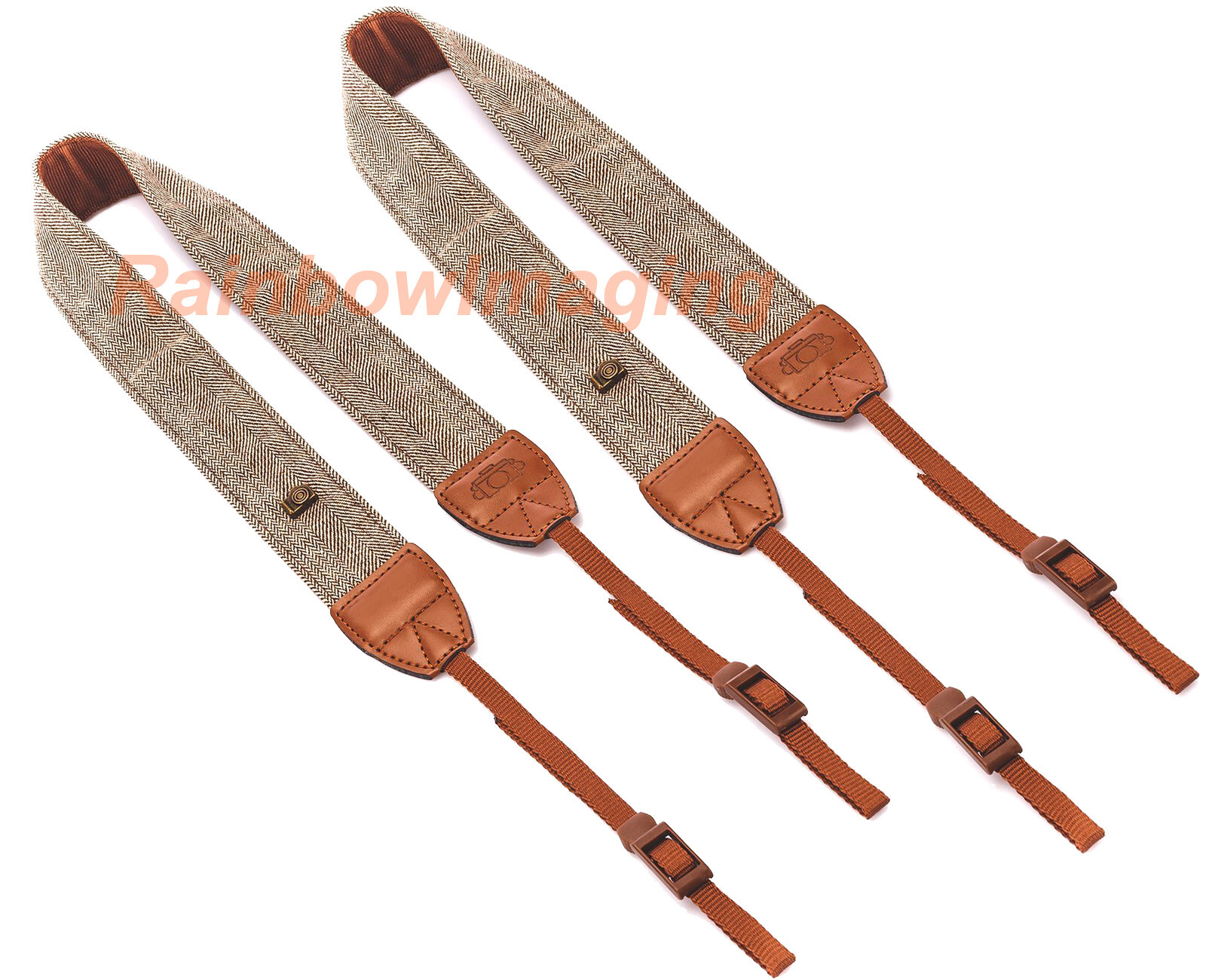 2 x Vintage Brown Weave Camera Neck Strap Canon PowerShot SX740 SX730 HS