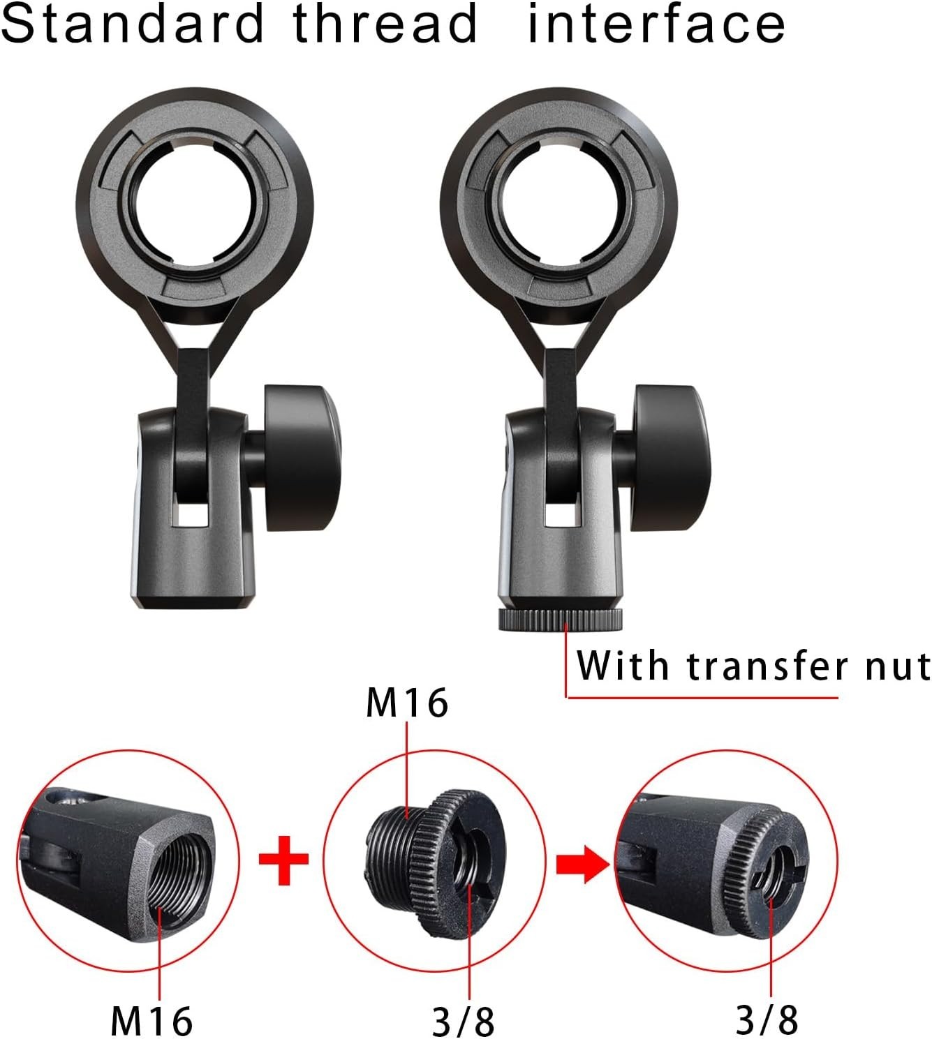 Condenser Microphone Holder Standard Interface Thread Compatible with Stand D...