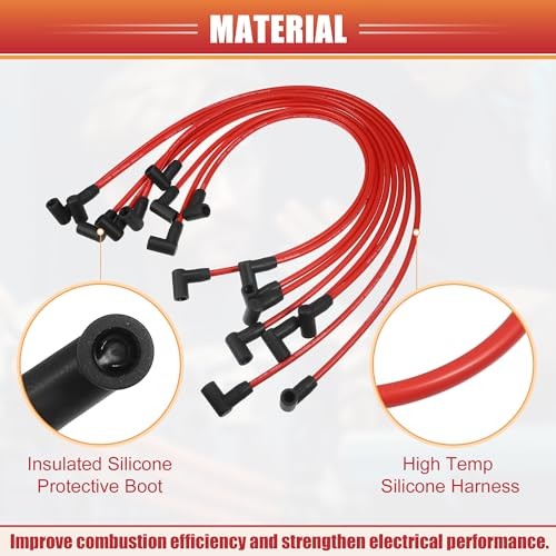 Spark Plug Coil Wires 8mm for Chevy SBC BBC Engines 9pc