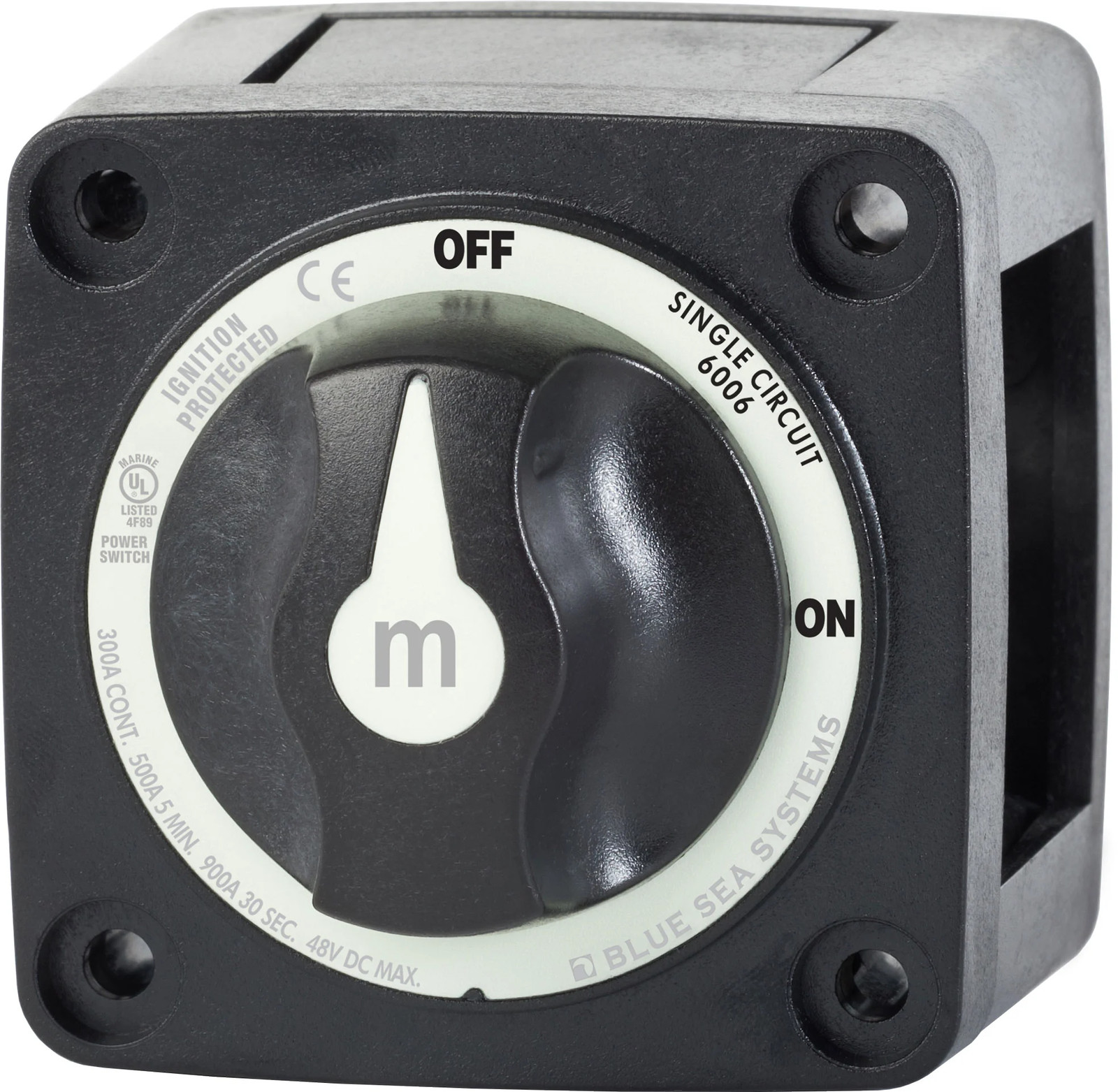 Blue Sea - 6006200B-BSS SWITCH M SERIES ON/OFF W/KNOB BLACK (FLM- 5) (1EA)