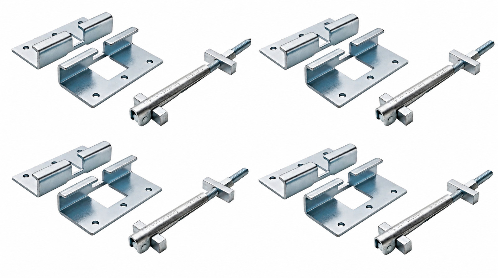 4 Kits -Hafele FlipBolt 4-1/2" Countertop Connector Kits with J-Hook Brackets
