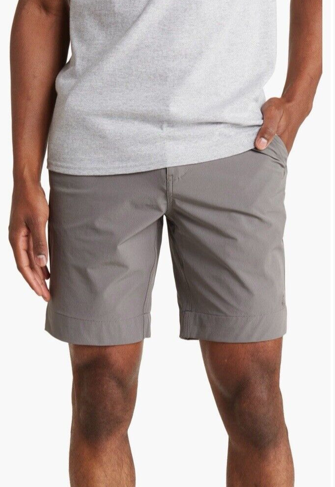 Brooks Brothers Shorts Gray Chino Golf Performance Nylon Stretch Men 34 MRP $98