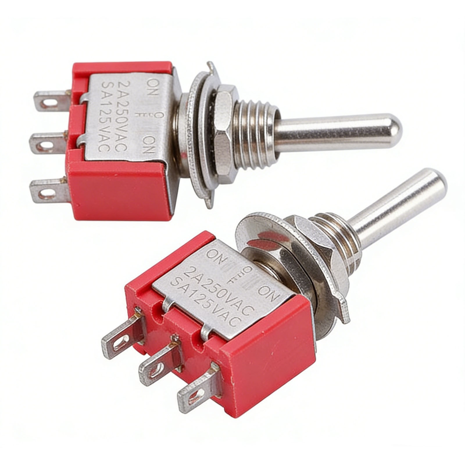 5pcs Maintained Mini Miniature Toggle Switch 3 Terminal 3 Position SPDT ON/Off..