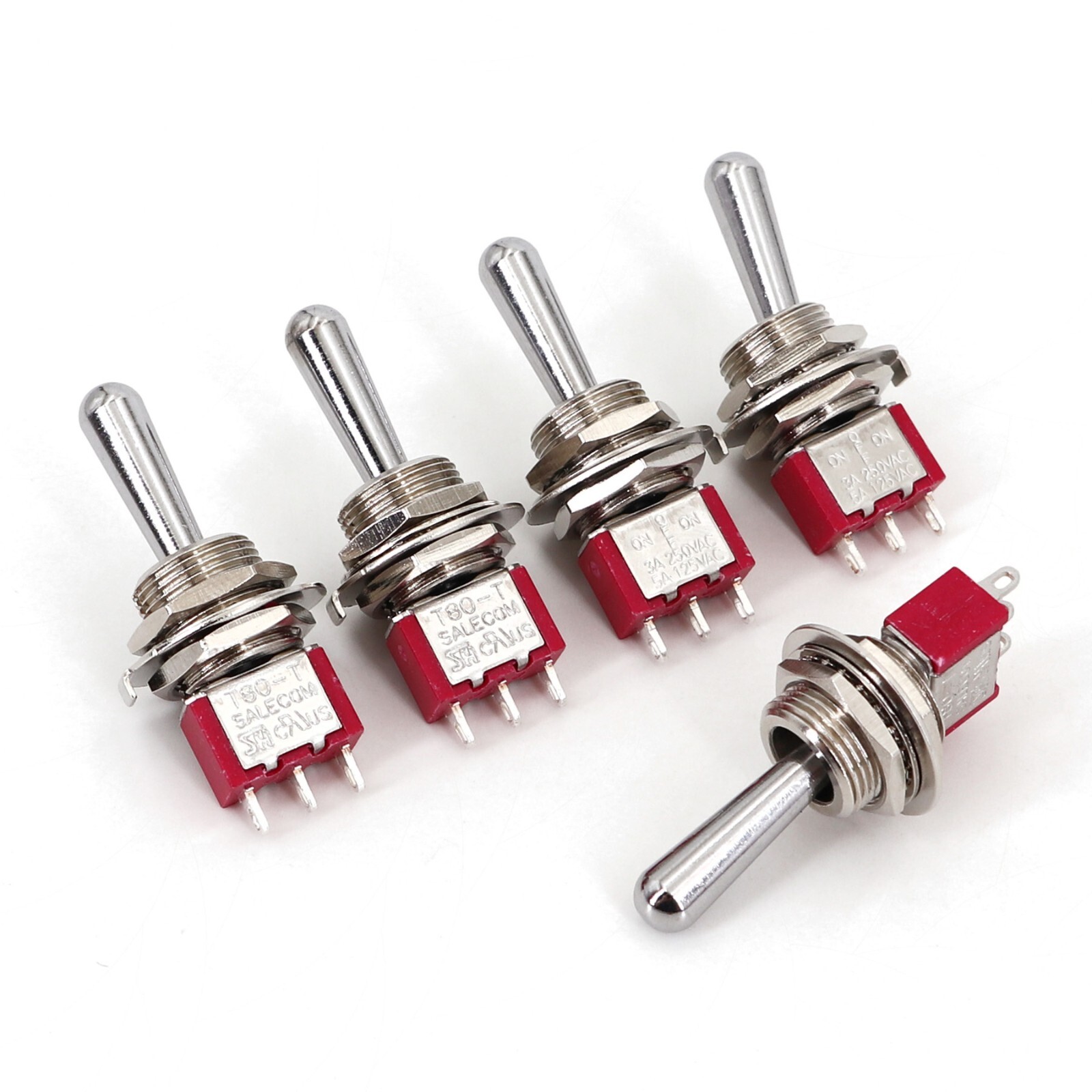 5Pcs SH T8014-Z1 Large Handle 3Pin ON-OFF-ON Maintained SPDT Mini Toggle Switch
