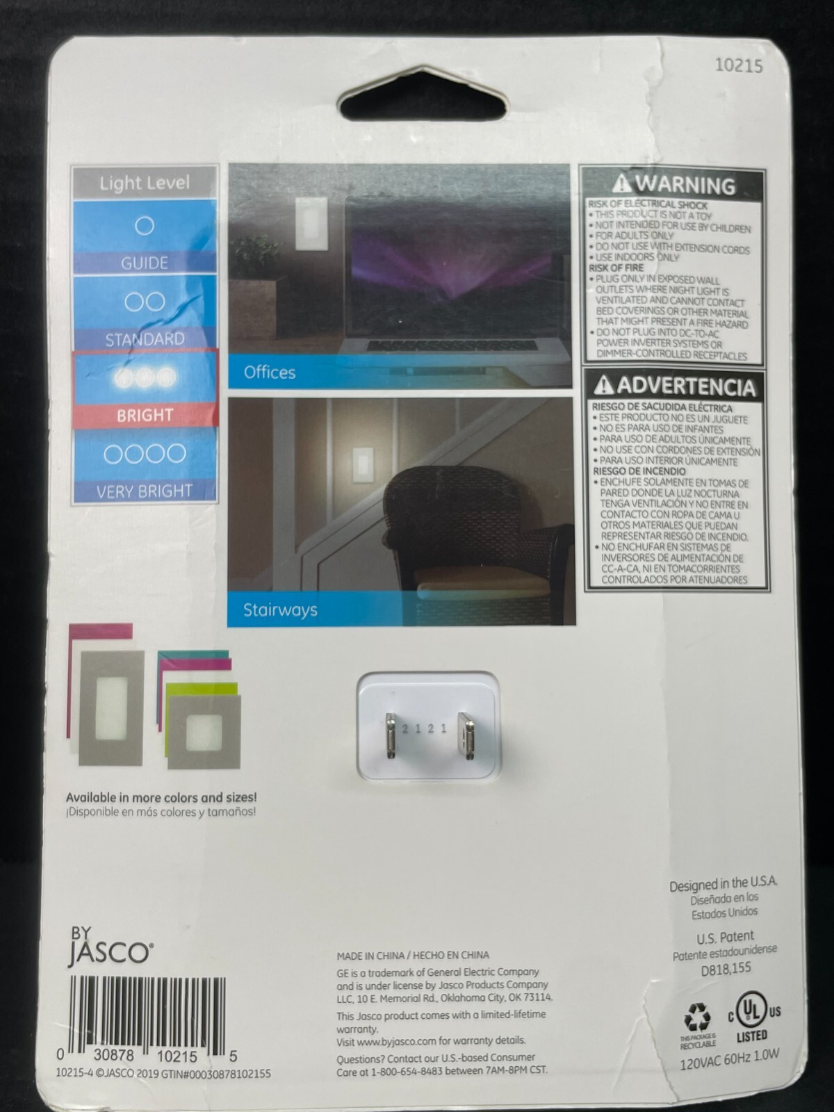NEW 2-Pack GE SlimLine LED CoverLite Sensor Wall Night Light Soft White