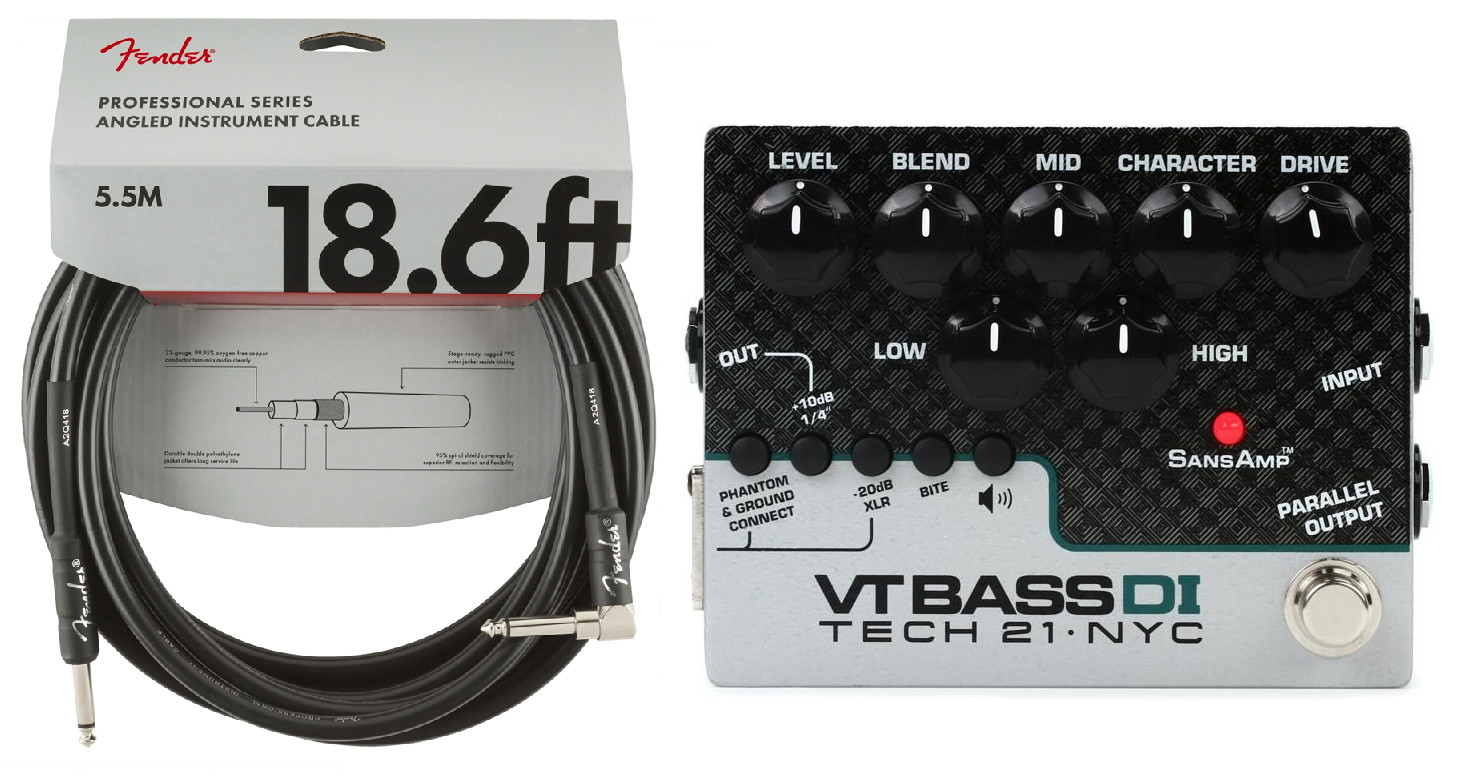 Tech 21 NYC SansAmp VT Bass DI Pre-amp Pedal Analog Direct Box ( FENDER 18FT )