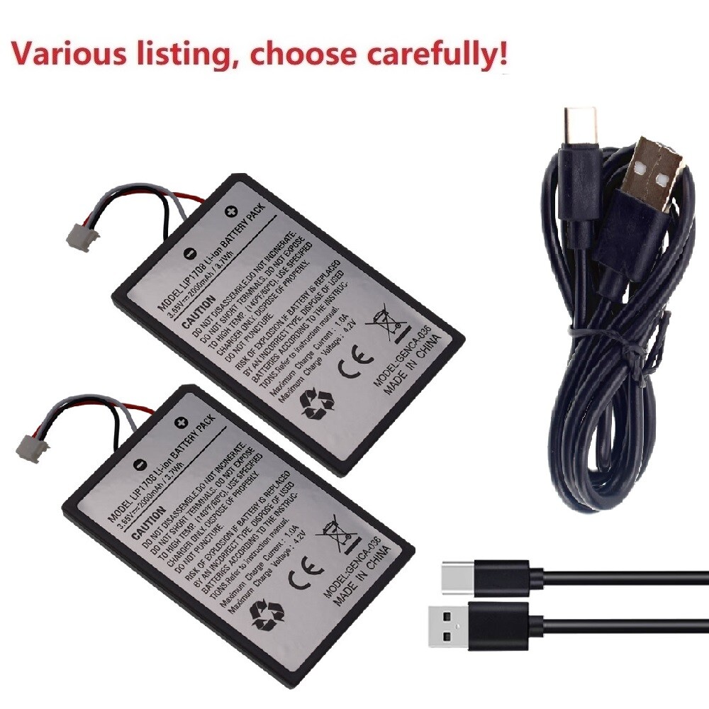 2.0Ah Replacement Battery for Sony Playstation 5 PS5 Dualsense Controller Cable