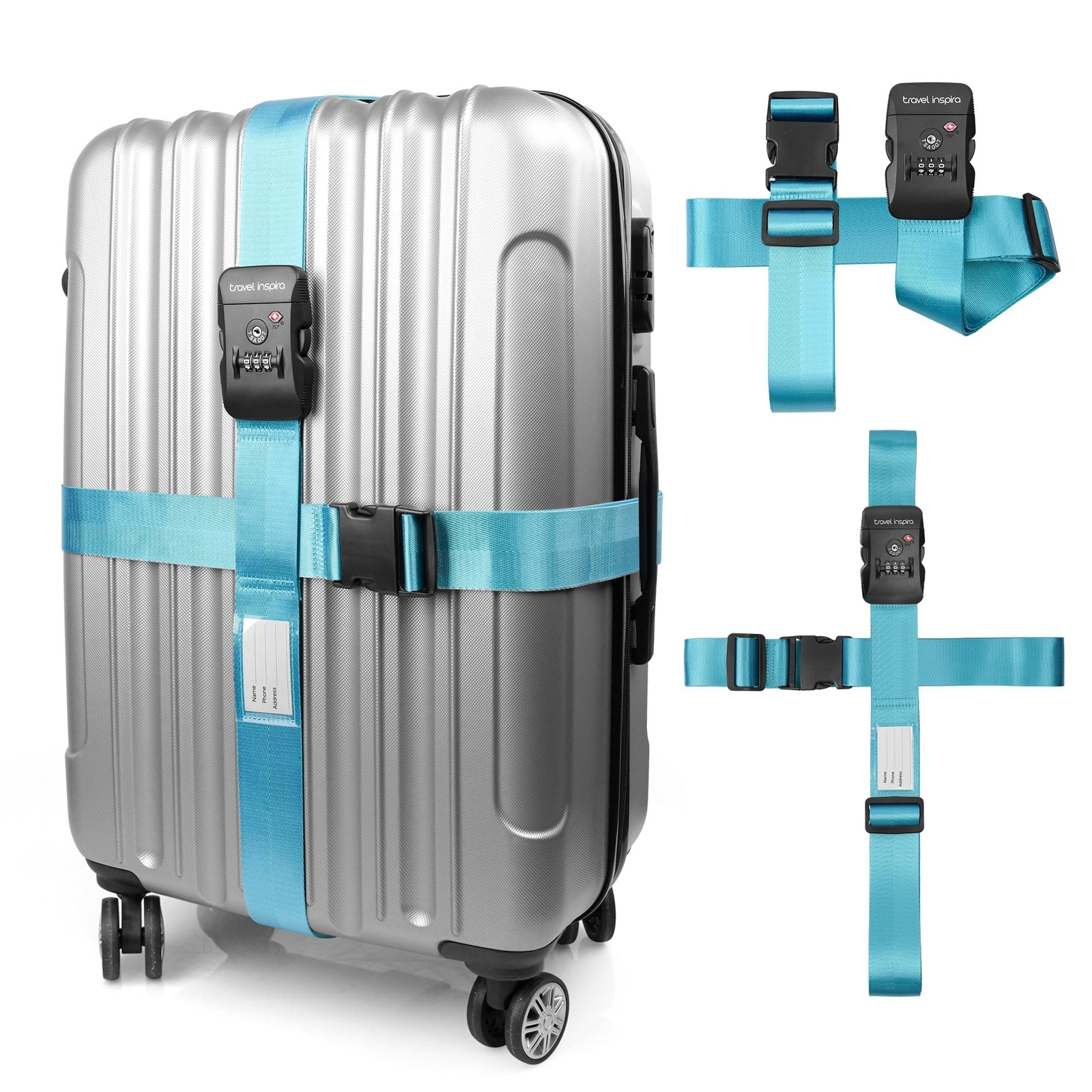 Travel Inspira Luggage Straps for Suitcases - Luggage Straps TSA Approved, Ny...