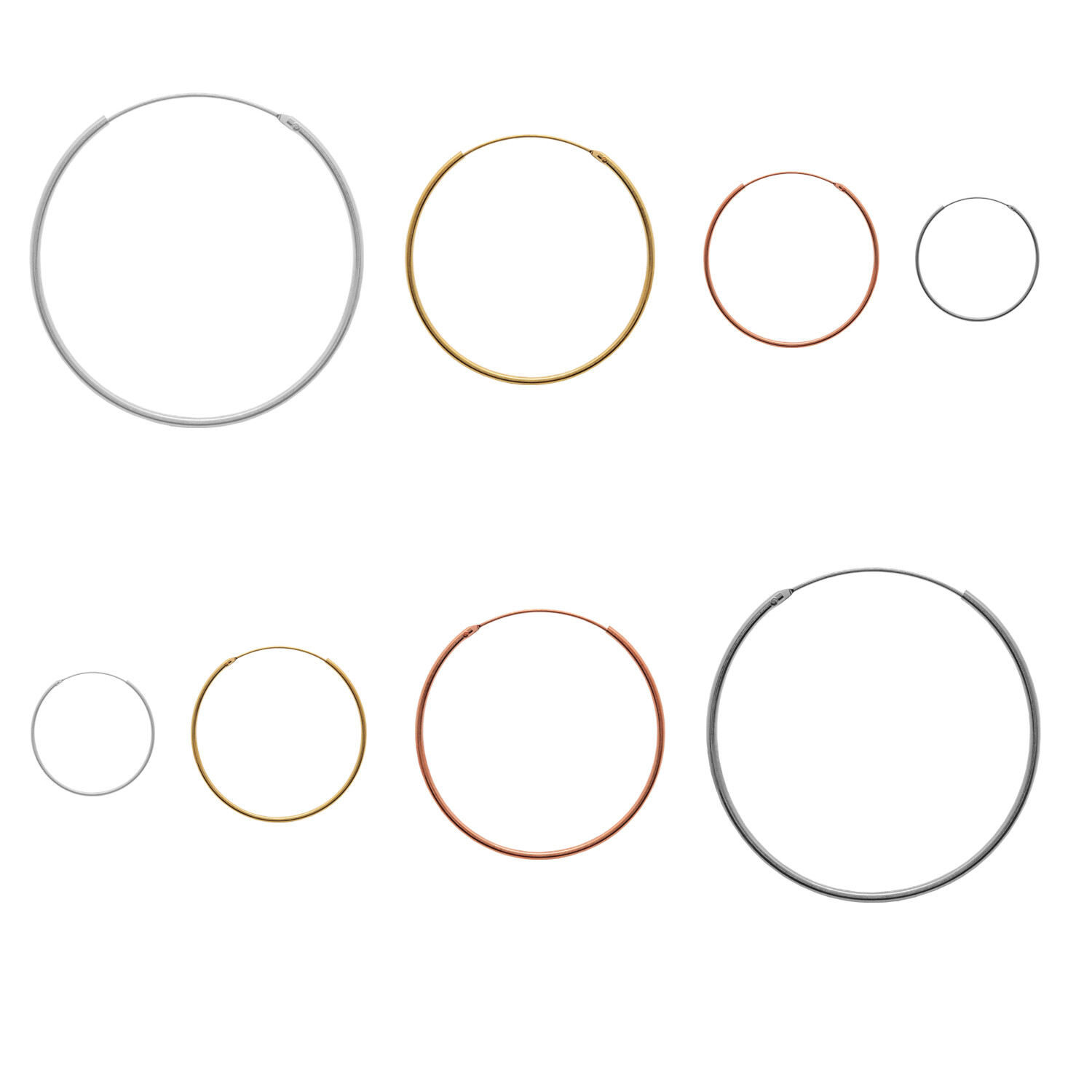 Brass Stud Post Round Hoop Earrings Findings 1 pair * Different Sizes & Platings