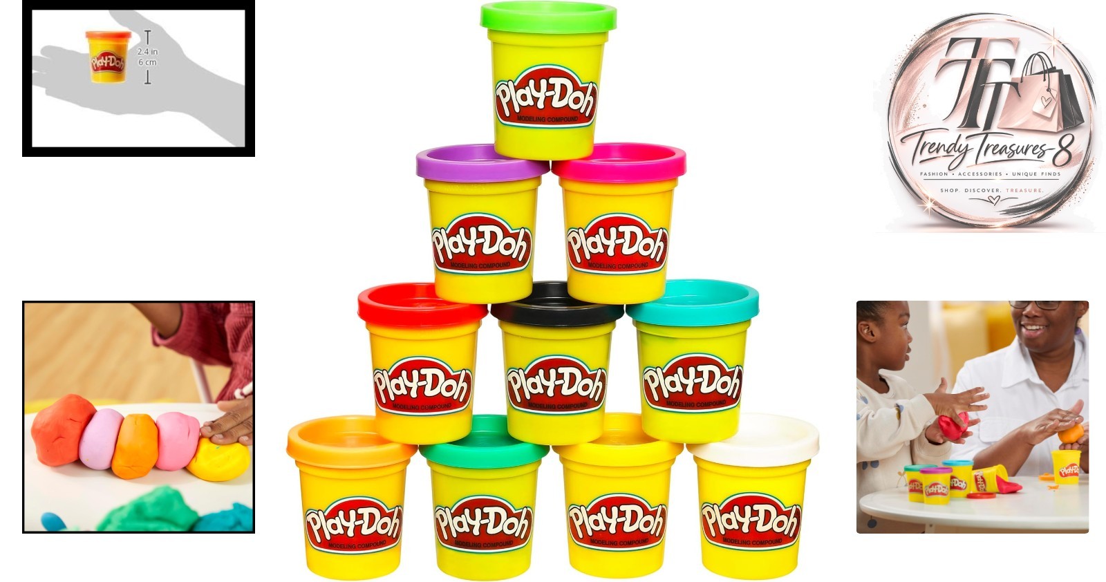 Vibrant 10-Pack Play Doh Modeling Compound - Non-Toxic Creative Toy for Ages 2+