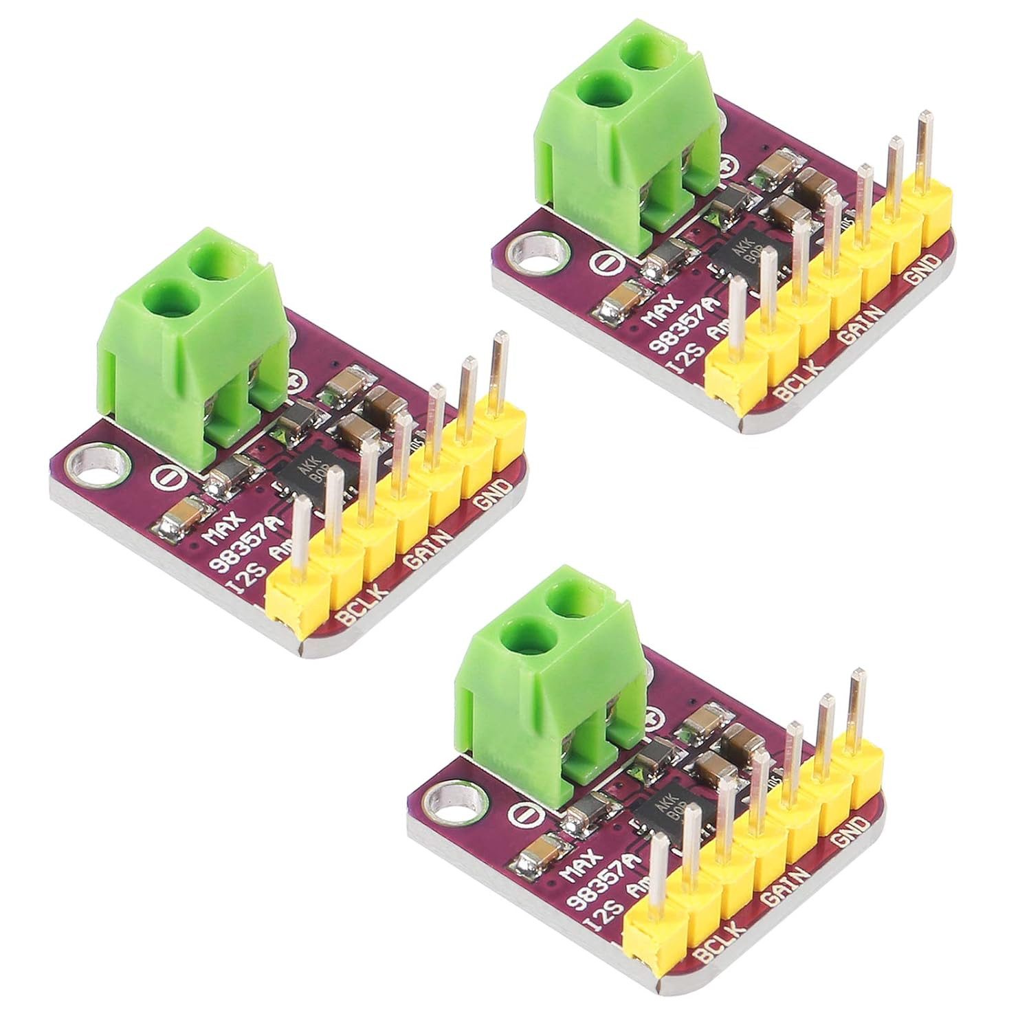 3 PCS MAX98357 Audio Power Amplifier Module I2S Class D Filterless Audio Amplifi