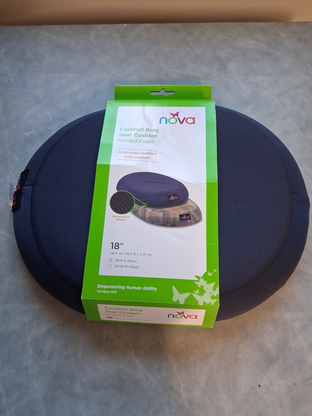 NOVA Molded Seat Foam Comfort Ring 18" Blue 2674-R non-slip