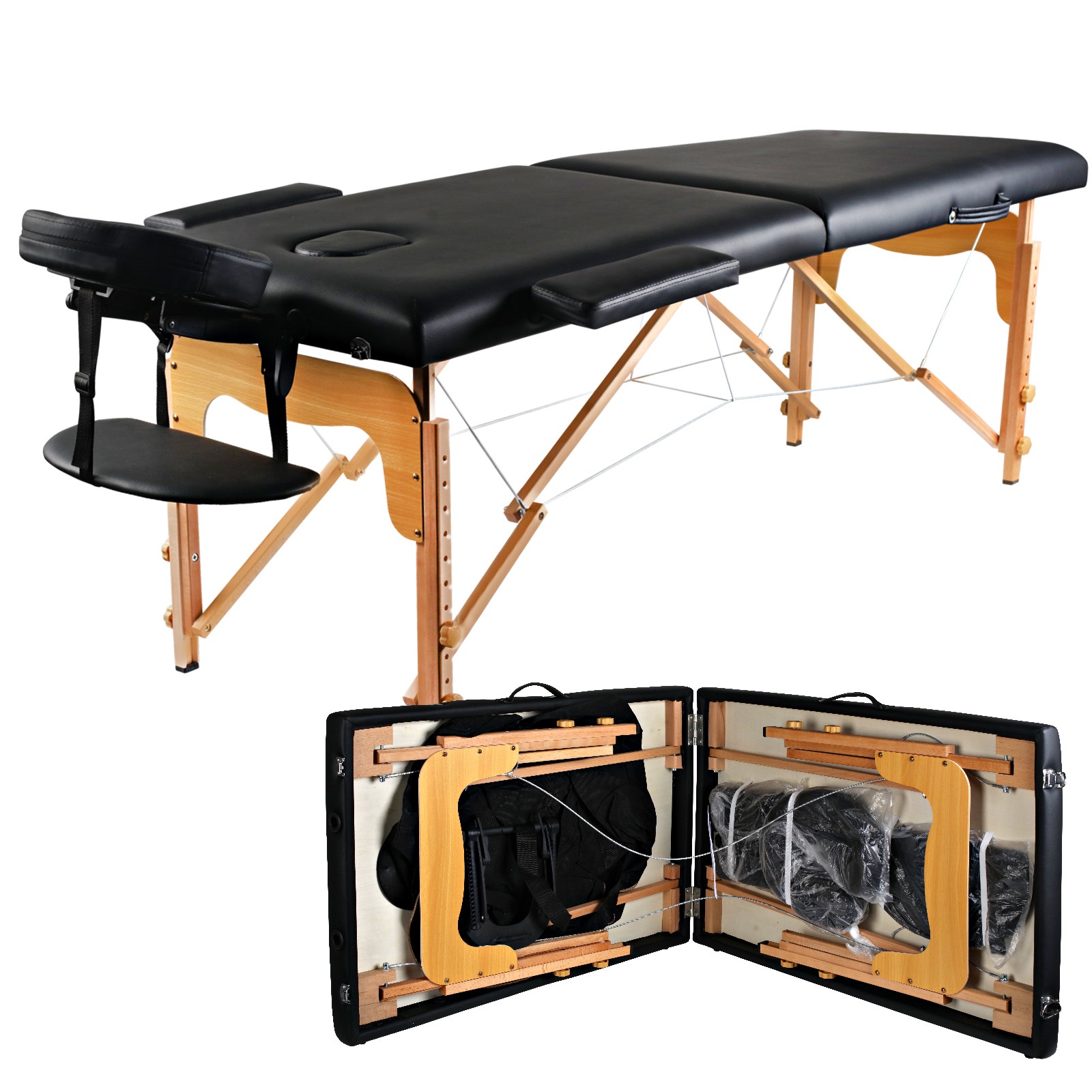 Massage Bed Portable Massage Table Adjustable Salon Bed 24 inch Wide Spa Table