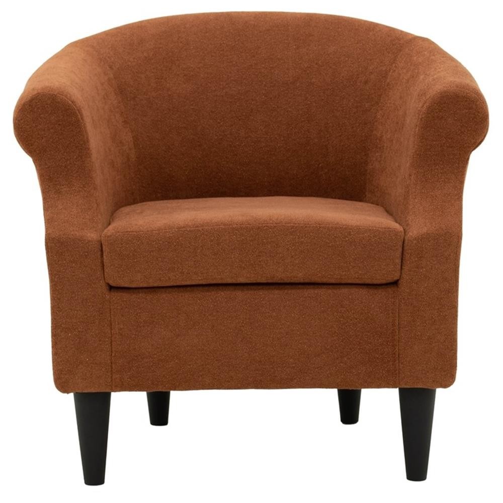 Pemberly Row Modern Traditional Polyester Fabric Chair in Orange