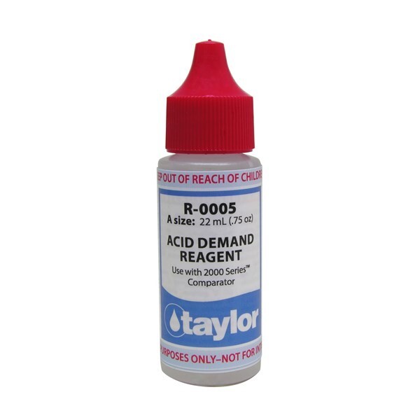 Taylor Tech. R-0005 Acid Demand Reagent Pool Water Test Drops .75oz/22mL btl
