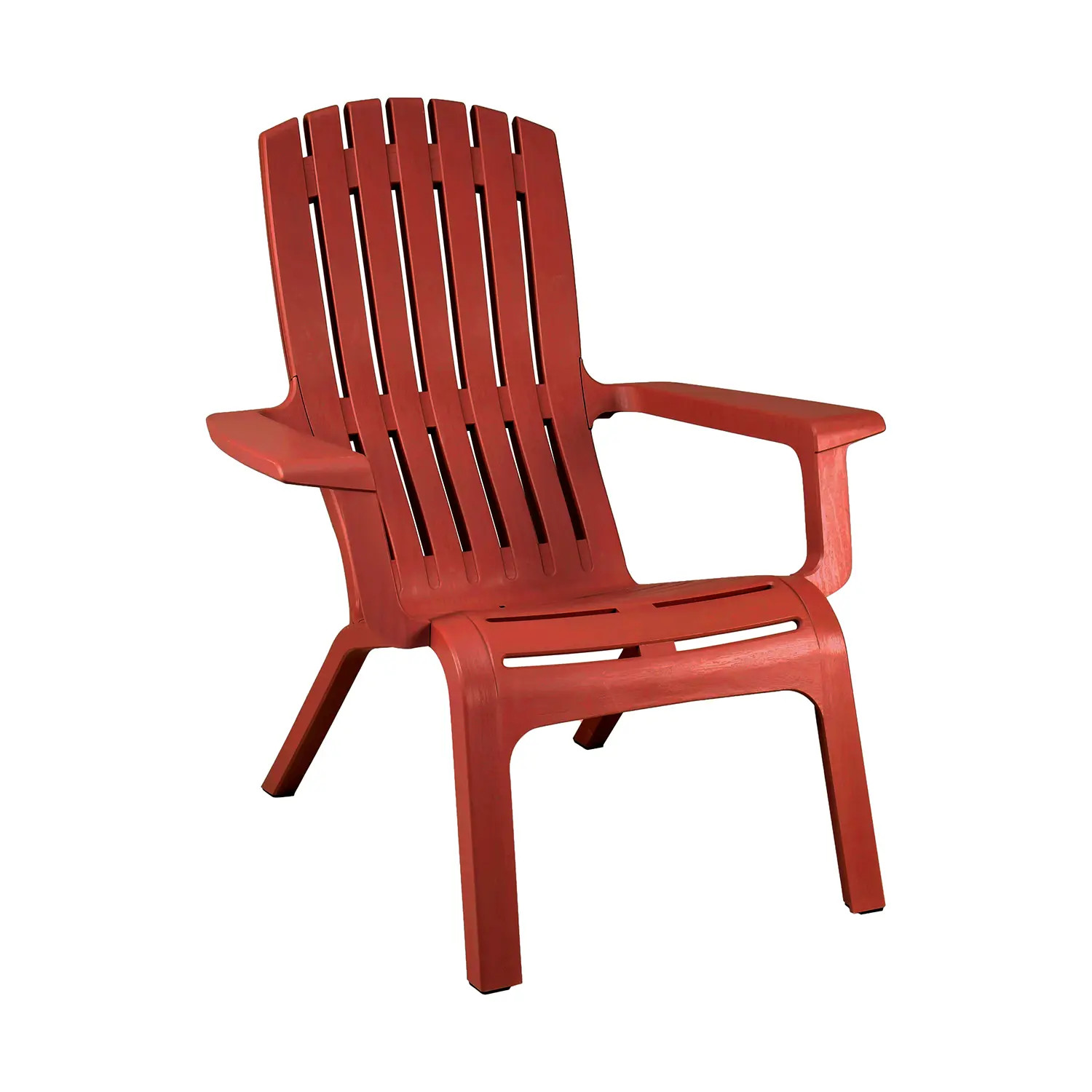 Grosfillex US450748 Westport Adirondack Barn Red Outdoor Stacking Chair