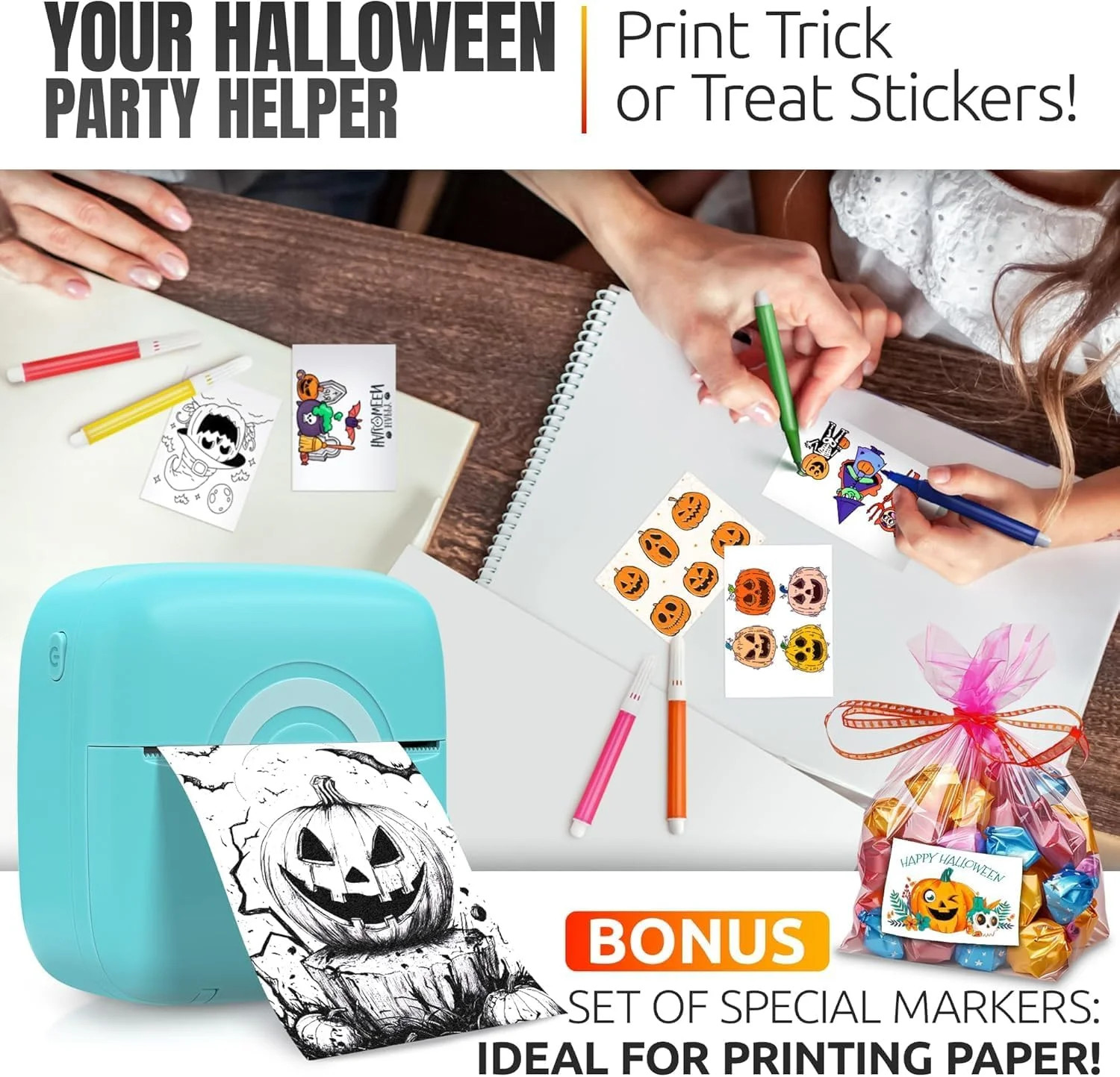 Mini Thermal Printer Compatible with iPhone & Android - Bluetooth Mini Printer S