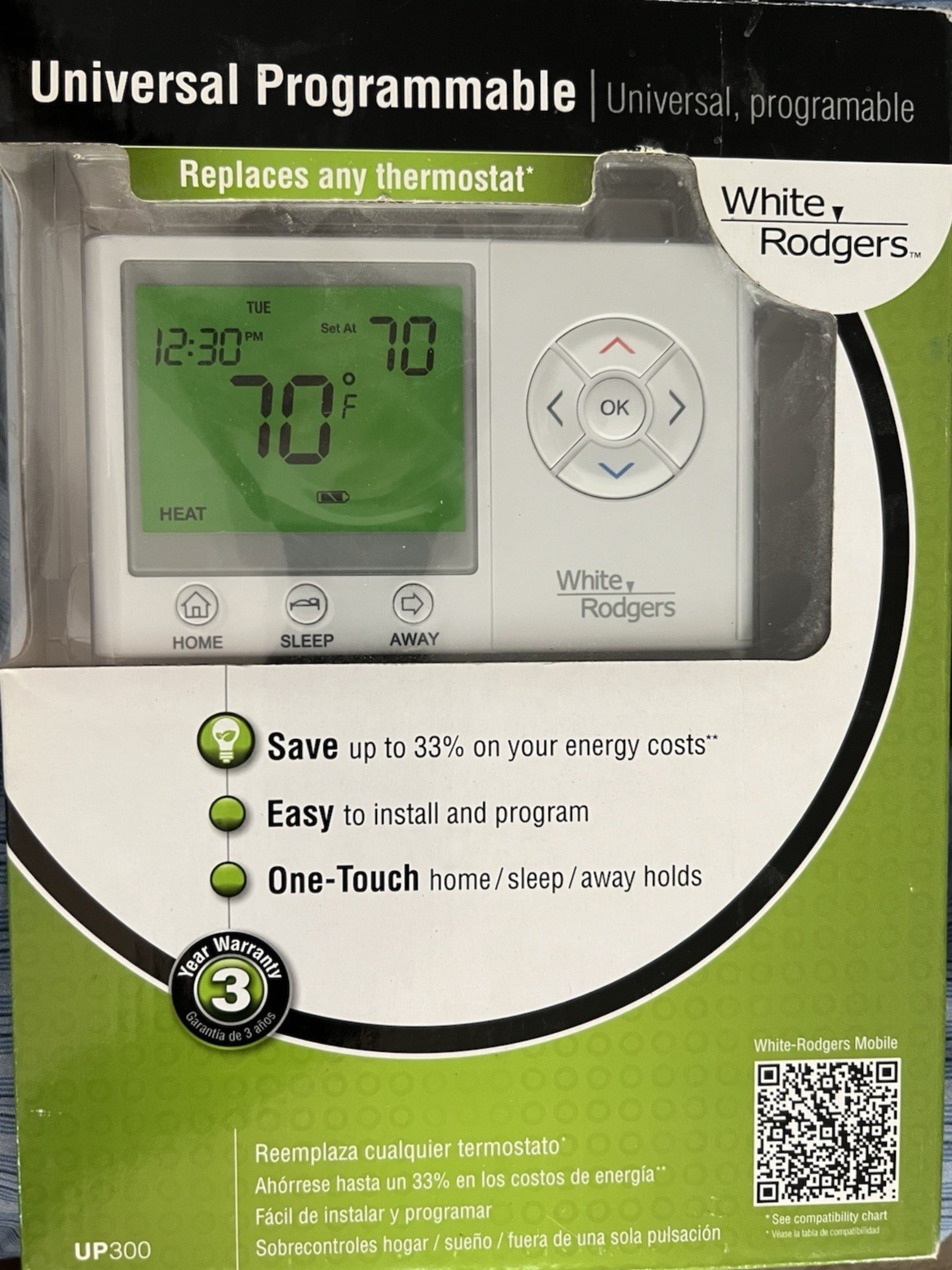 White-Rodgers Universal Programmable Thermostat UP300