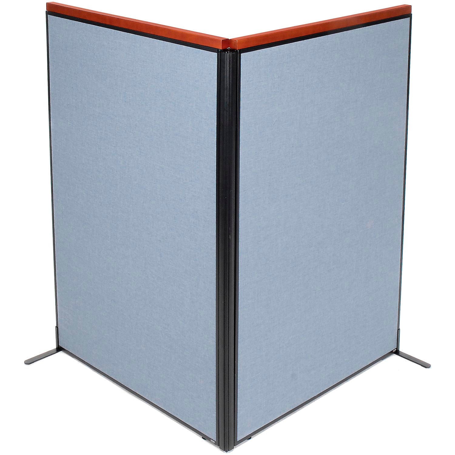 48-1/4"W x 73-1/2"H Deluxe Freestanding 2-Panel Corner Room Divider Blue
