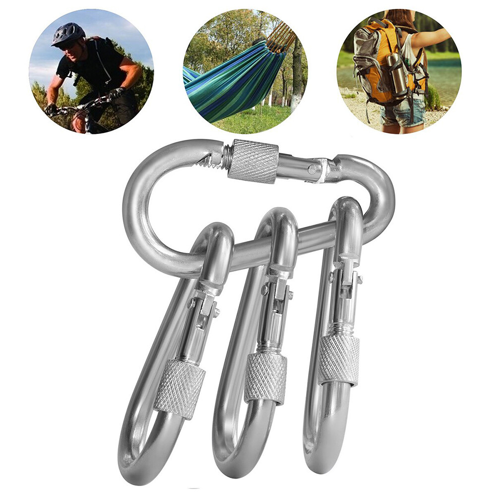 Hardware Stainless Steel - Large & Small Carabiner Clip - Will Not Rust Outdoors