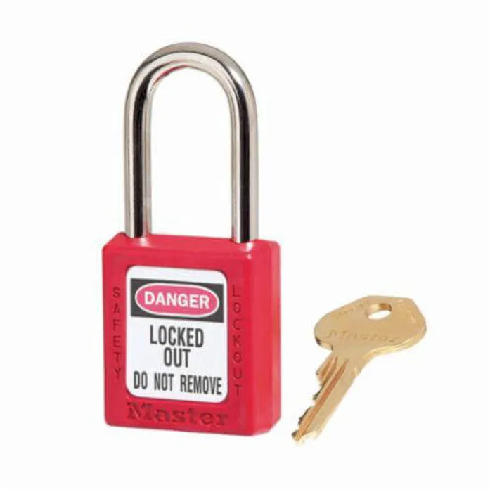 Set Of 3 Master Lock 410Kared Zenex Lockout Padlock,Ka,Red,1-1/2"H