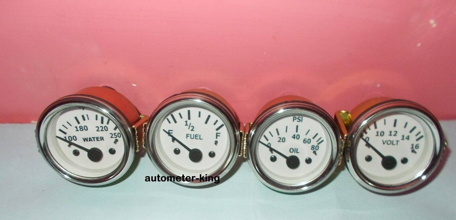 2" / 52mm Electrical Oil Pressure , Temperature , Volt , Fuel Gauge White Face
