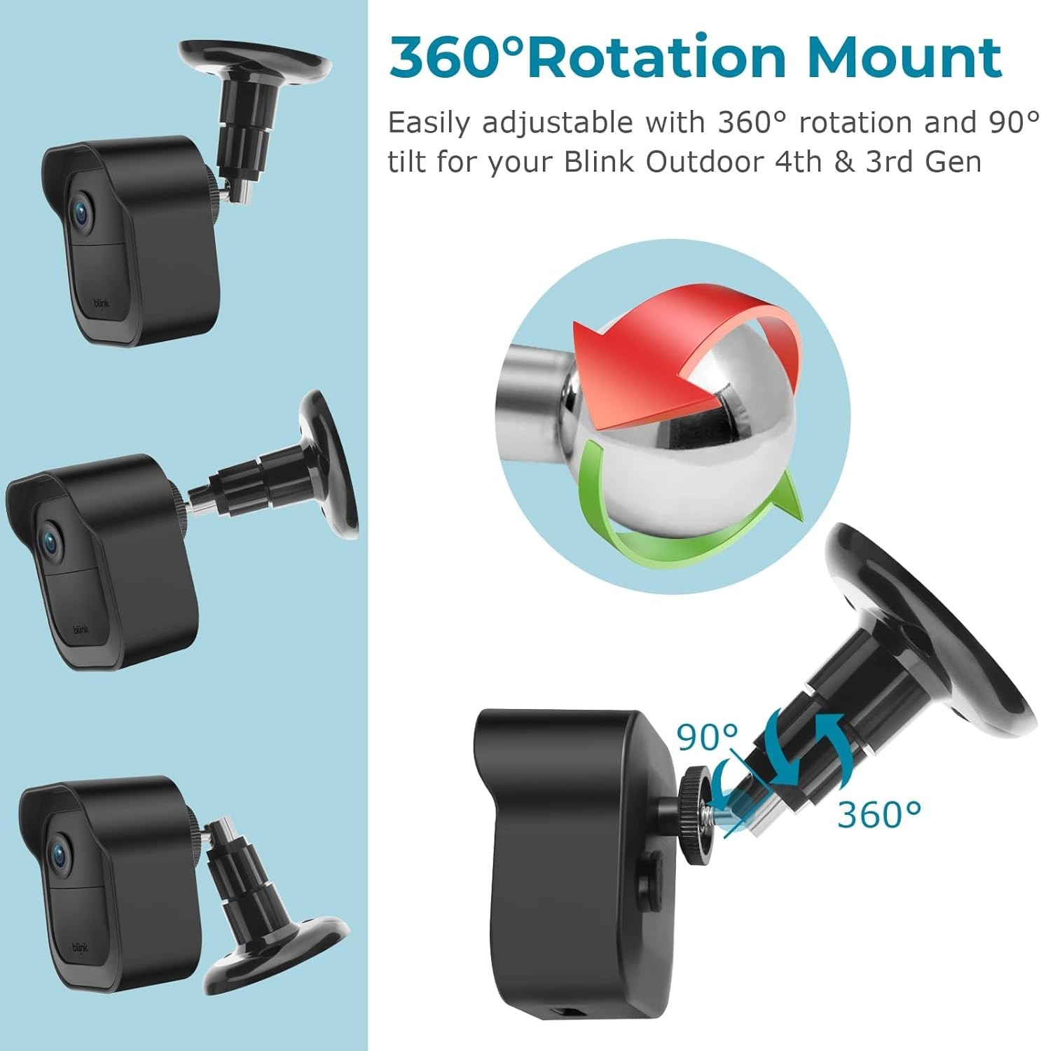 5-Pack Blink Outdoor Camera Mount with Weatherproof Housing & 360° Adjustability