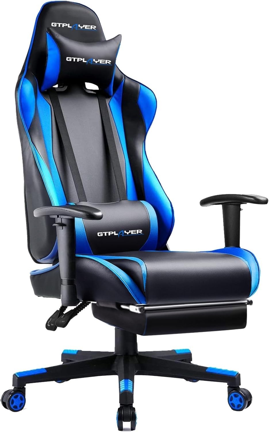 Gaming Chair with Footrest, Ergonomic Computer Game Desk Chair, Reclining Gam...