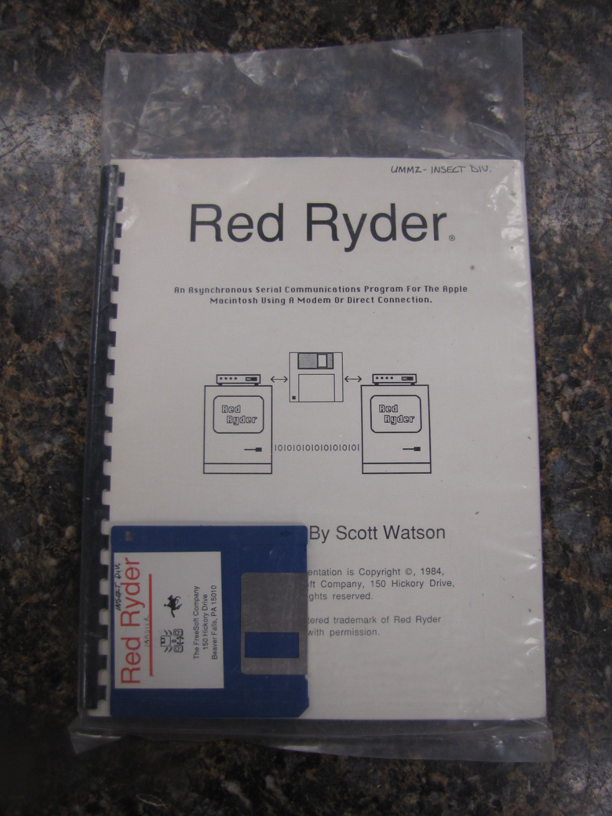 RED RYDER -Asynchronous Serial Communications Program for Macintosh w/ 3.5” Rare