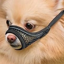 Dog Muzzle, Soft Mesh Muzzles for Small XXS-Snout (5"- 5.3"), Deep Black