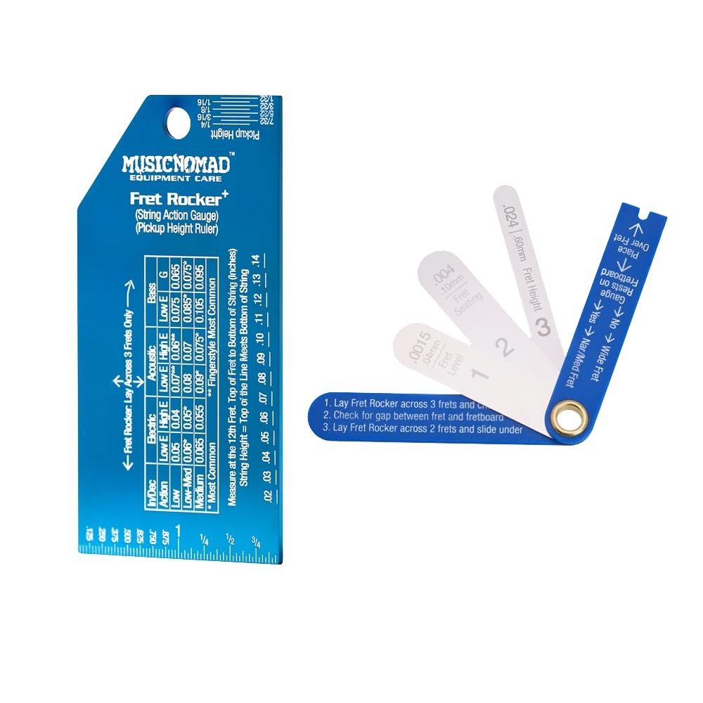 Precision Fret Evaluation Kit with Fret Rocker & Fret Gauge Tool (MN870)