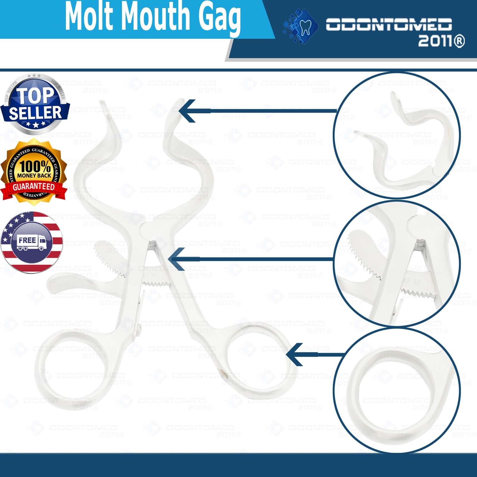 ODM Molt Mouth Gag 5'' Surgical Instruments Or Grade