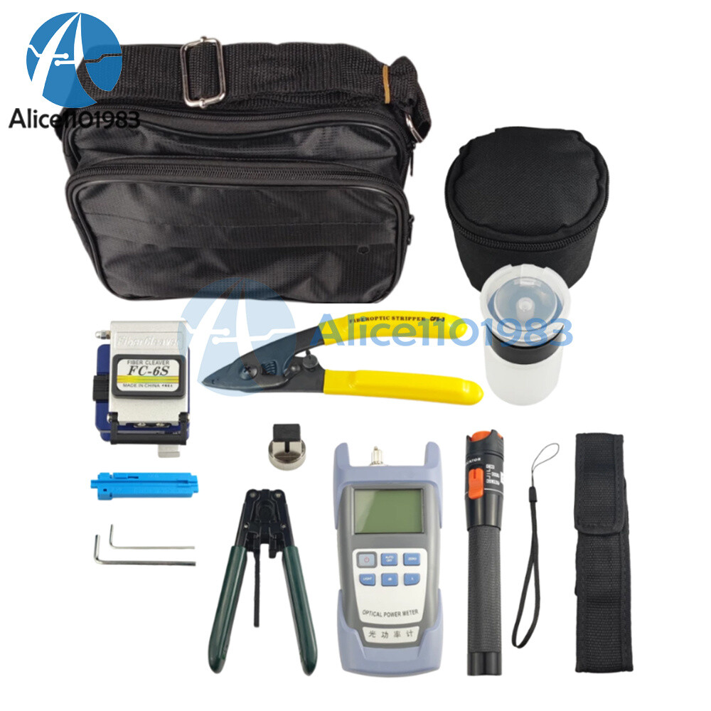 Fiber Optic Tool Kit -70~+10dBm Optical Power Meter Visual Fault Locator 10mw