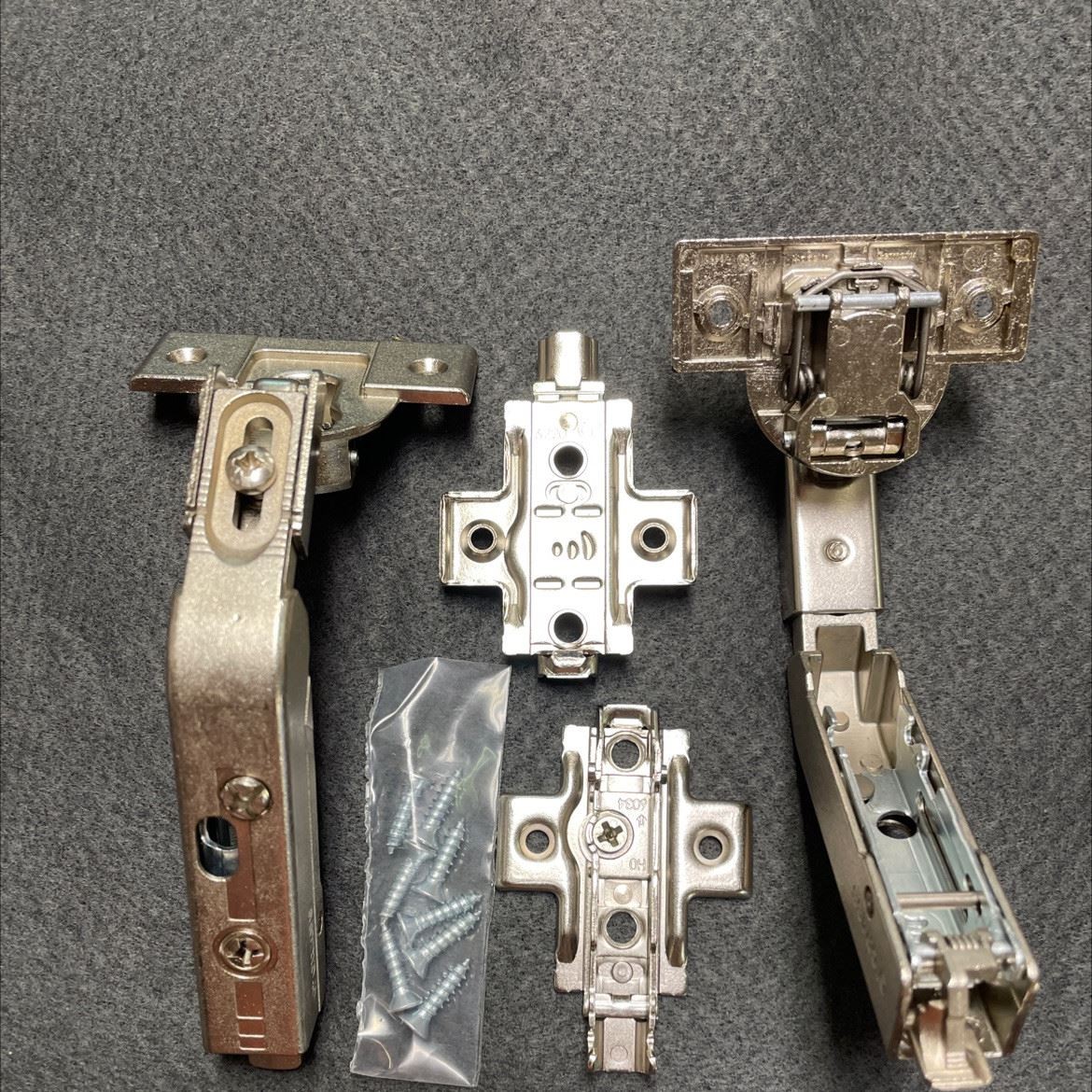 Pair of Pie Cut Corner Hinge Nickel Plated