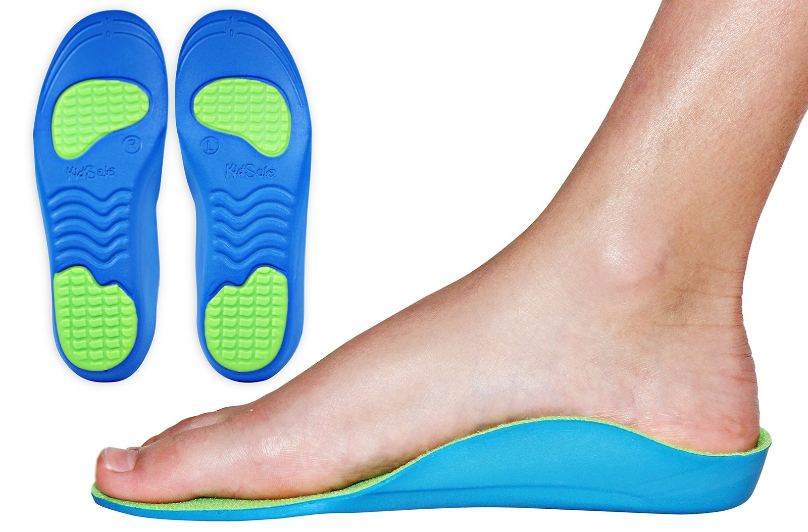 Neon Fix Premium Grade Orthotic Insole by KidSole For Flat Feet and Arch Supp...