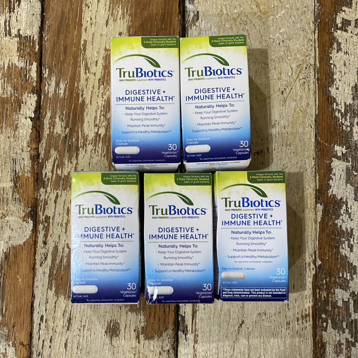 5x TruBiotics Daily Probiotic Digestive + Immune Health 30 Caps Each, EXP 02/27+