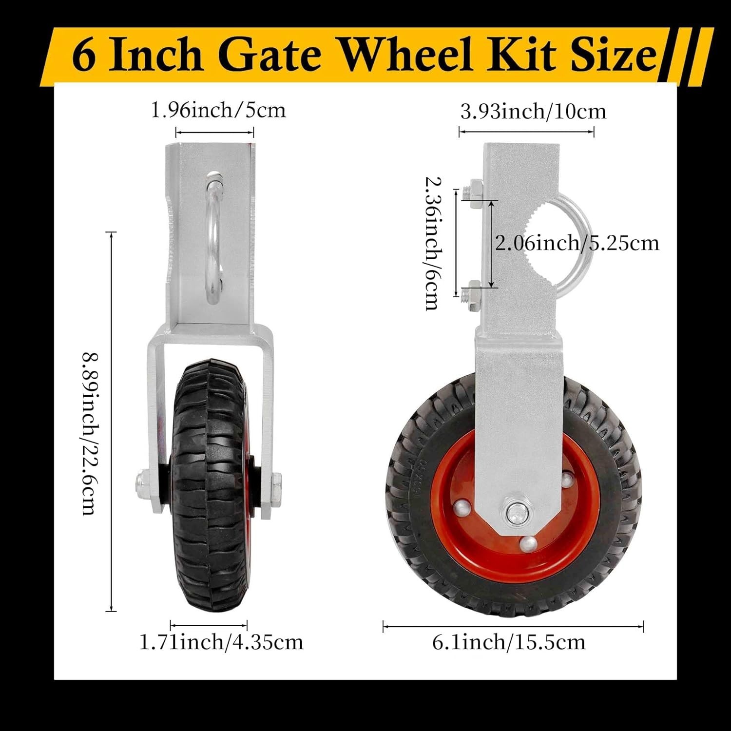 Heavy Duty Farm Gate Wheel 2-Pack