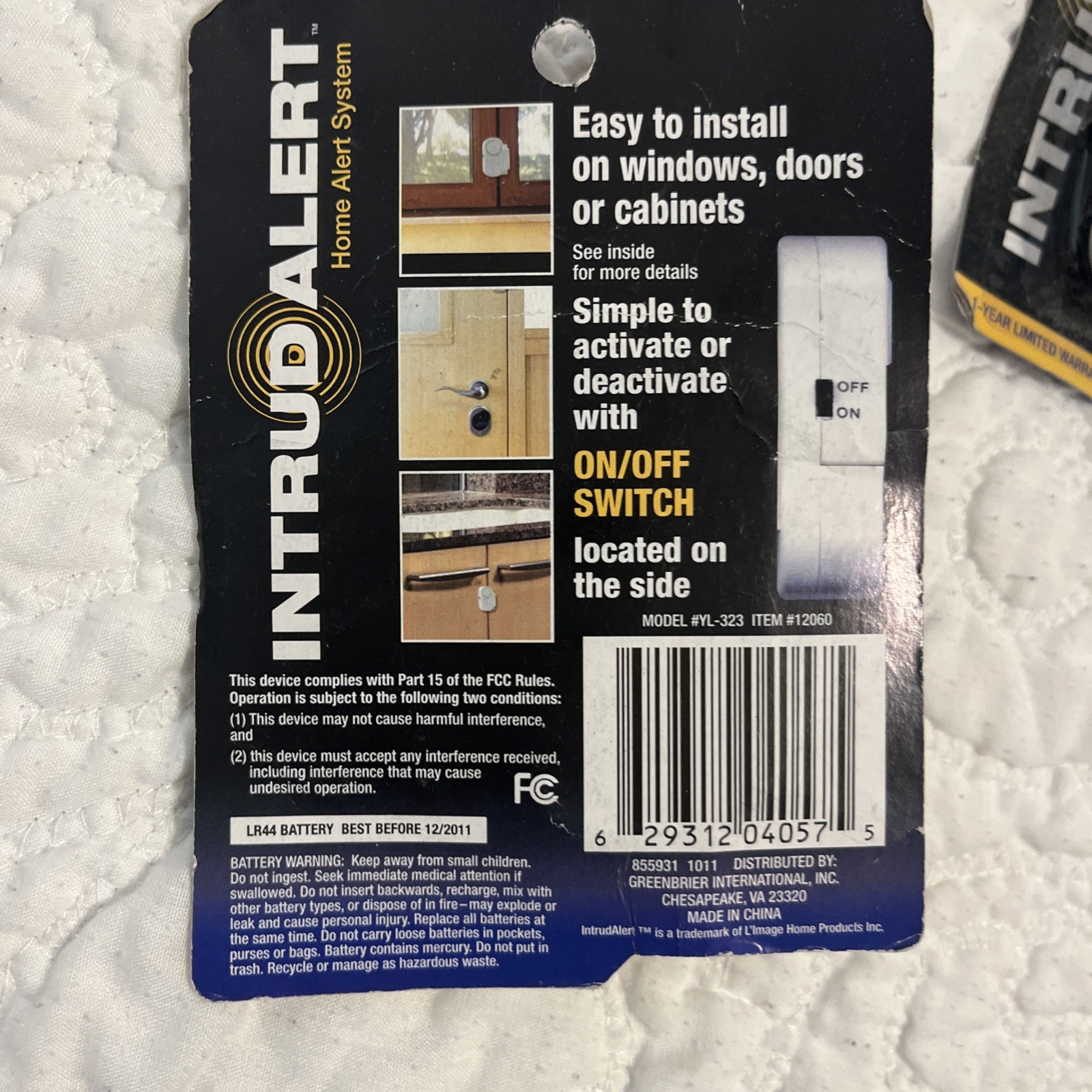 Set Of 4 Home Alert System 90 db Piercing Sound Easy To Install On Your Door