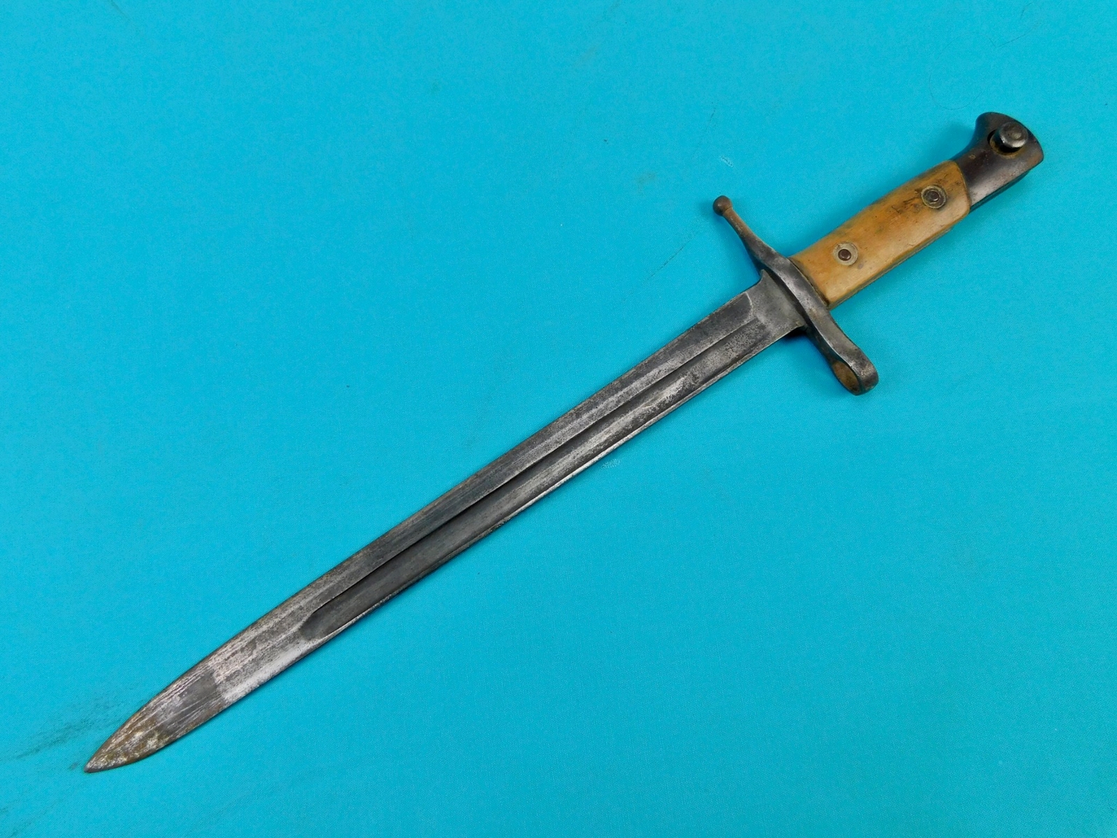 Italian Italy Vintage WW2 Bayonet Fighting Knife w/ Scabbard Frog