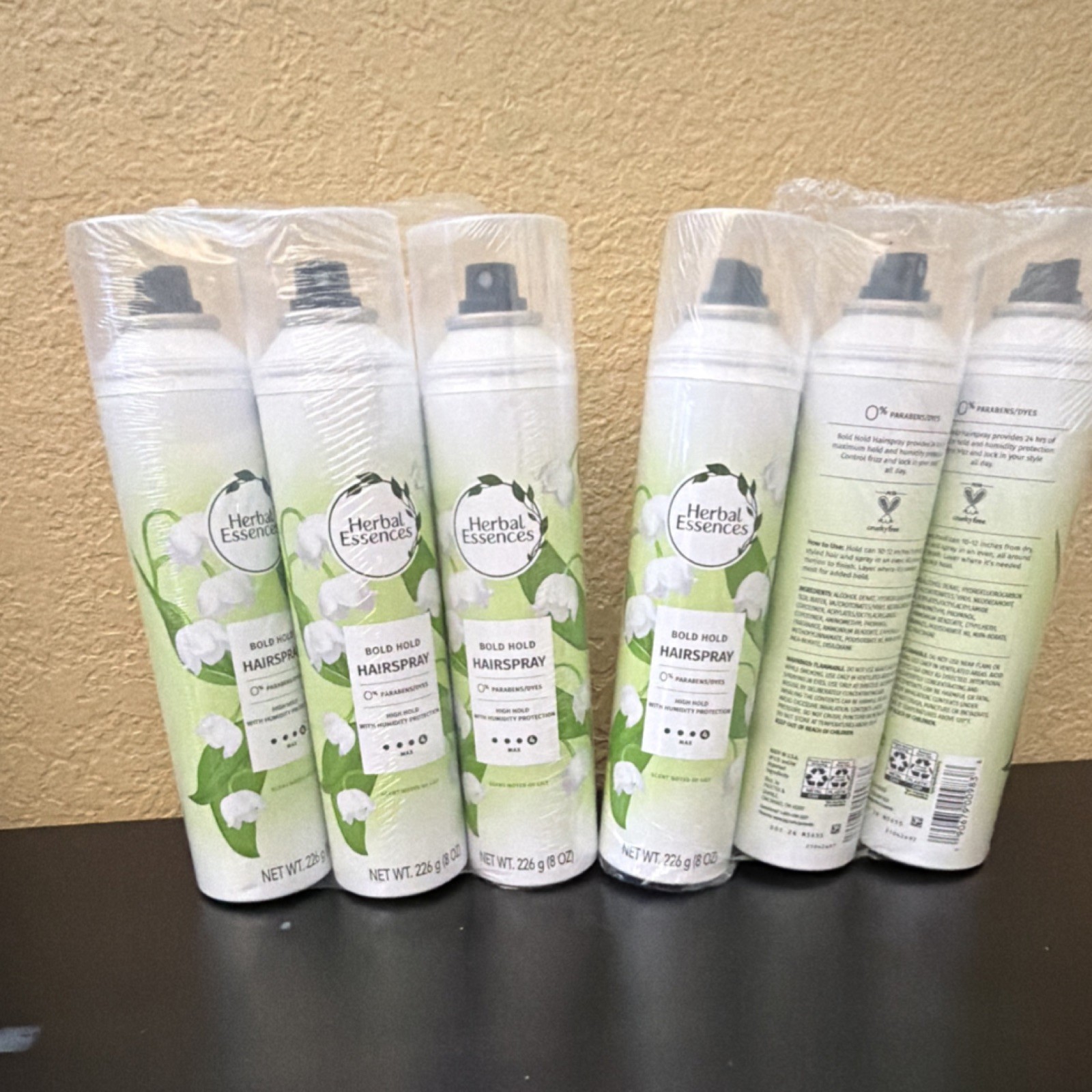 Herbal Essences Bold Hold Hairspray Humidity Protection Paraben-Free 226g 6-Pack