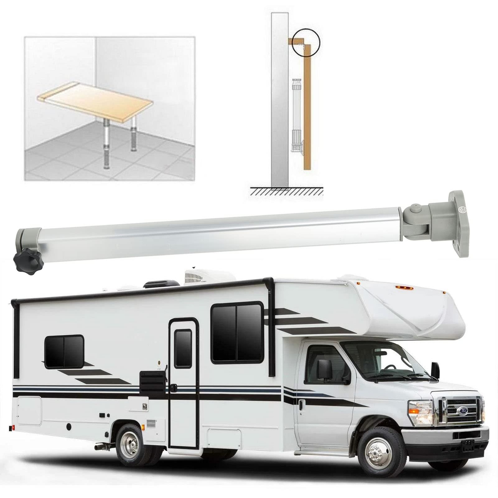 Adjustable Foldable Telescopic Table Leg Height, Rustproof Silver 560-930mm