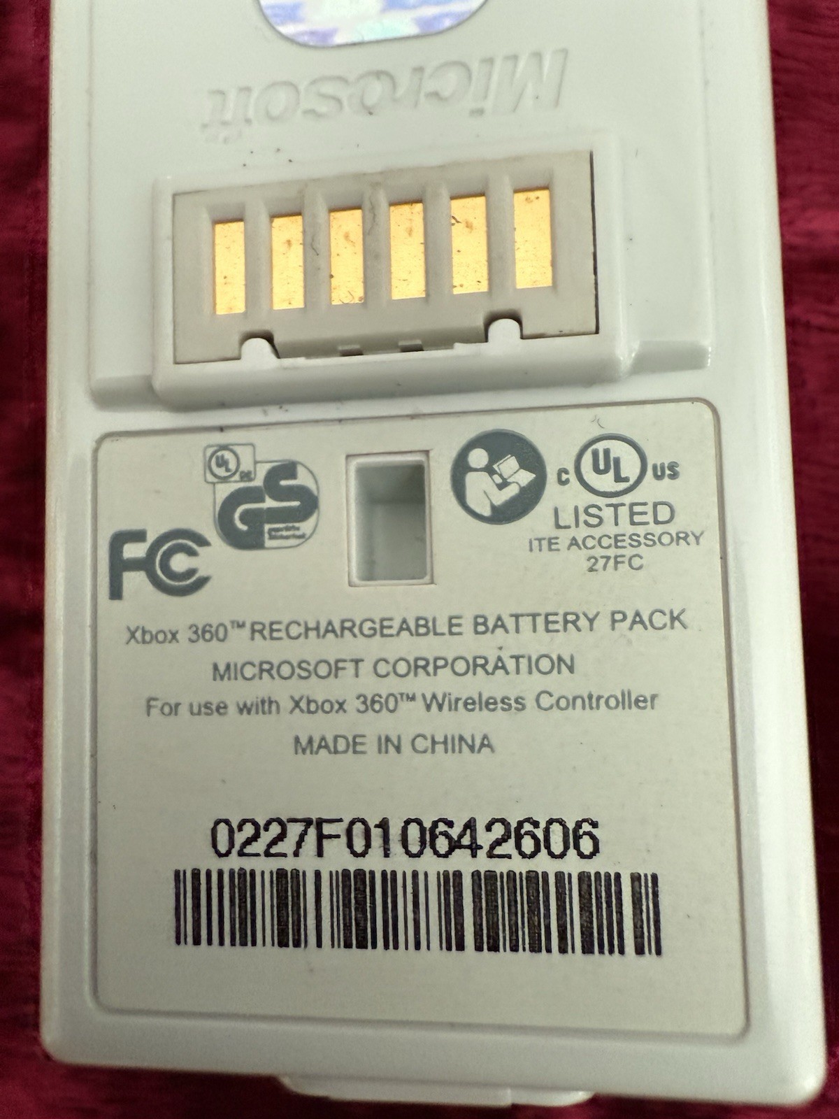Official Microsoft Xbox 360 White Rechargeable Battery Pack Controller OEM