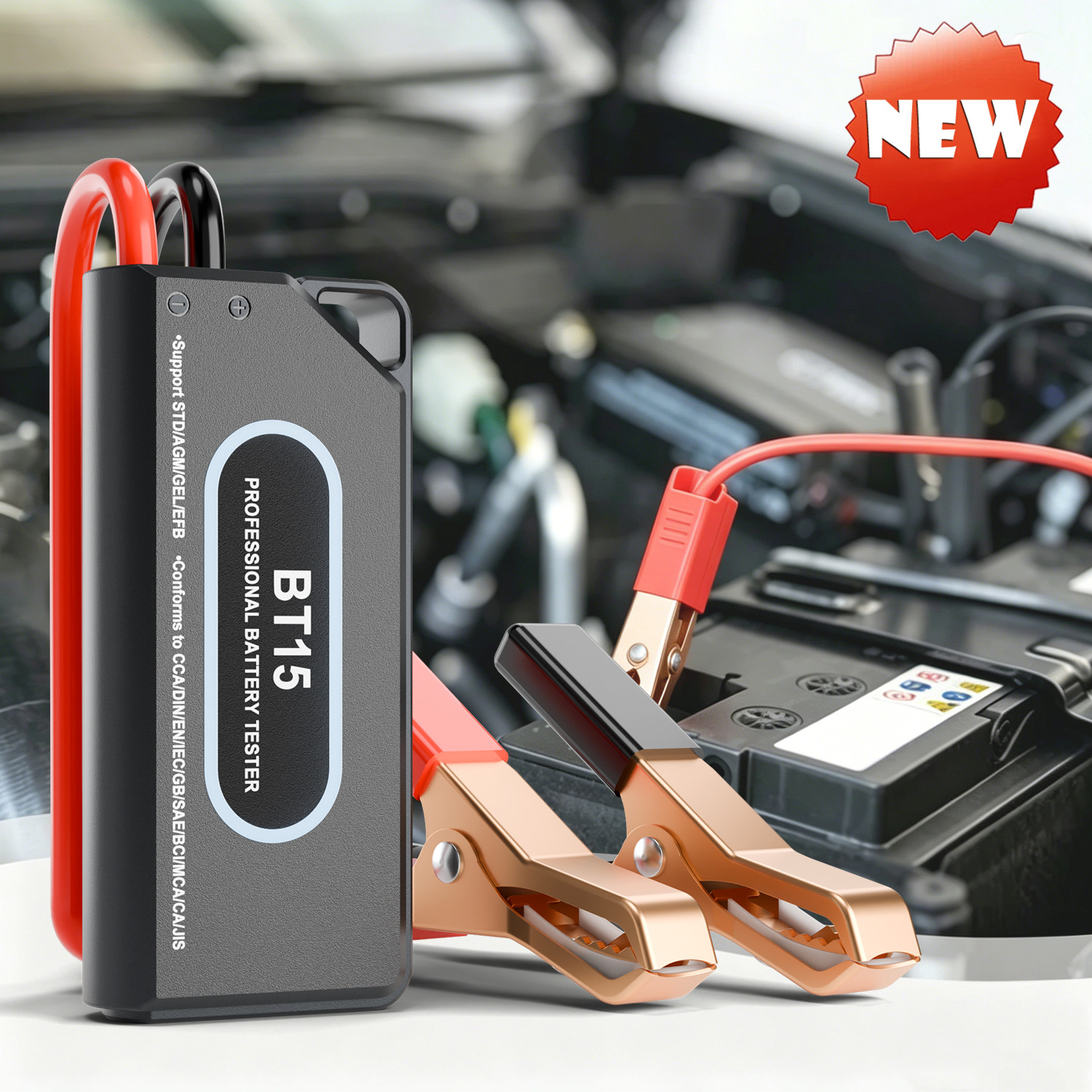 2026 BT15 Car Battery Tester 12V Load Tester Charging System Analyzer