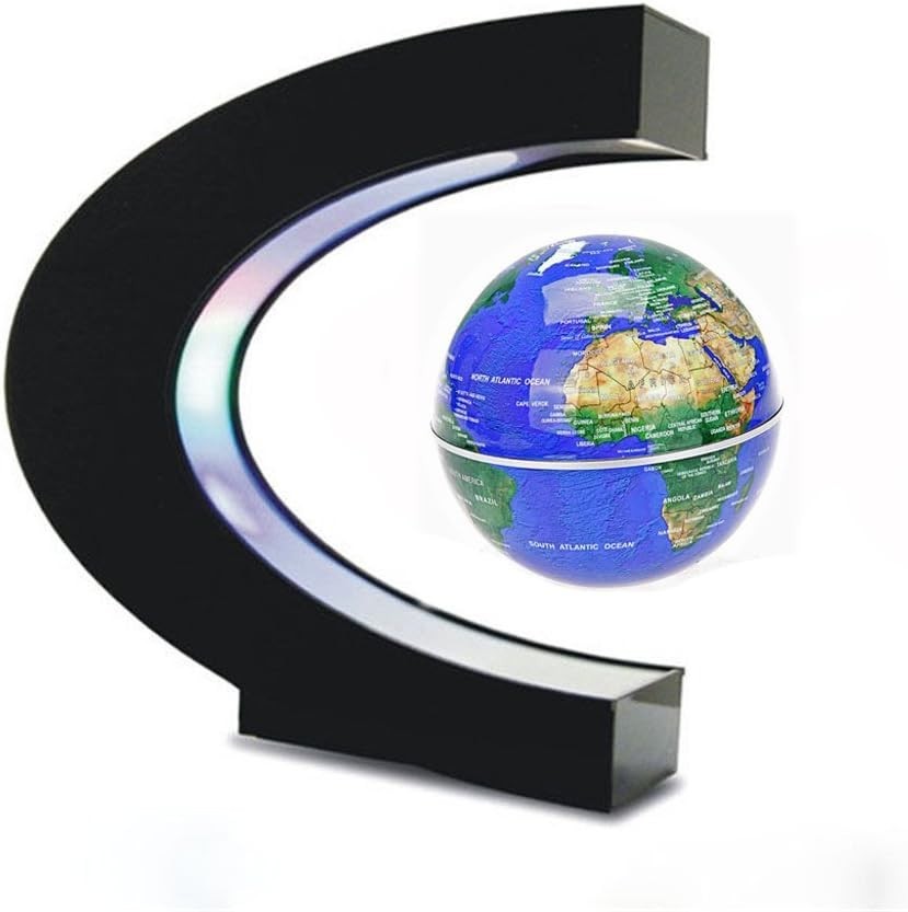 Floating Globe LED Lights C Shape Magnetic Levitation Floating Globe World Map
