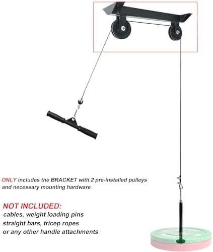 Ceiling Mount Gym Pulley System Stand, LAT Pulldown Squat Rack Attachments for D